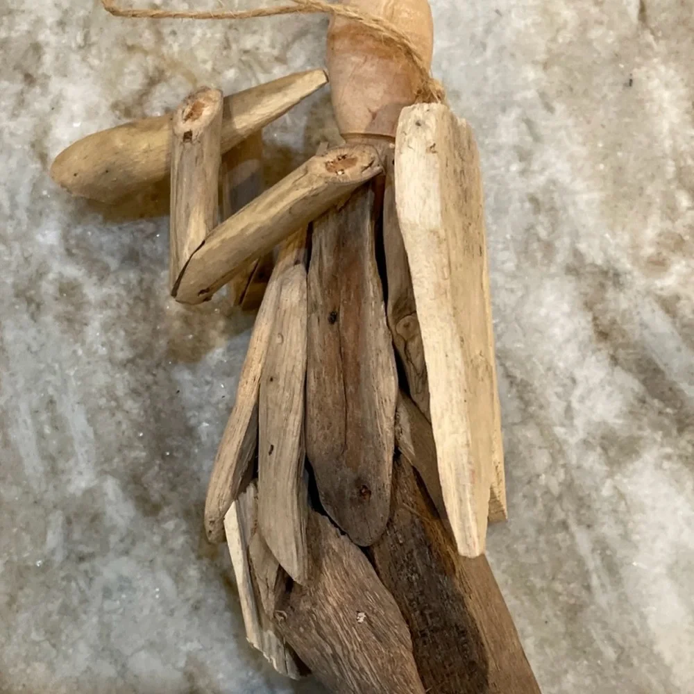 Rustic Drift Wood Angel Christmas Ornament